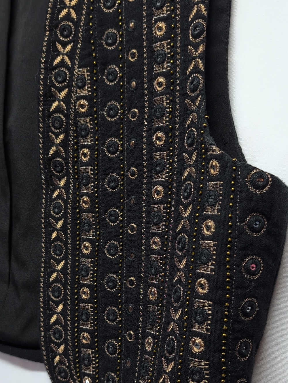 Zara Black Vest with Gold Embellishment - Picture 4 of 6